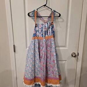 Matilda Jane Blue and Orange Floral Kids Dress